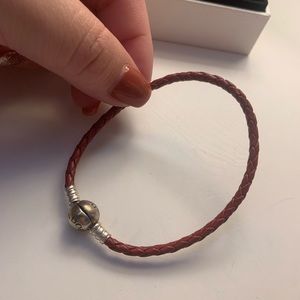 Pandora red leather bracelet
